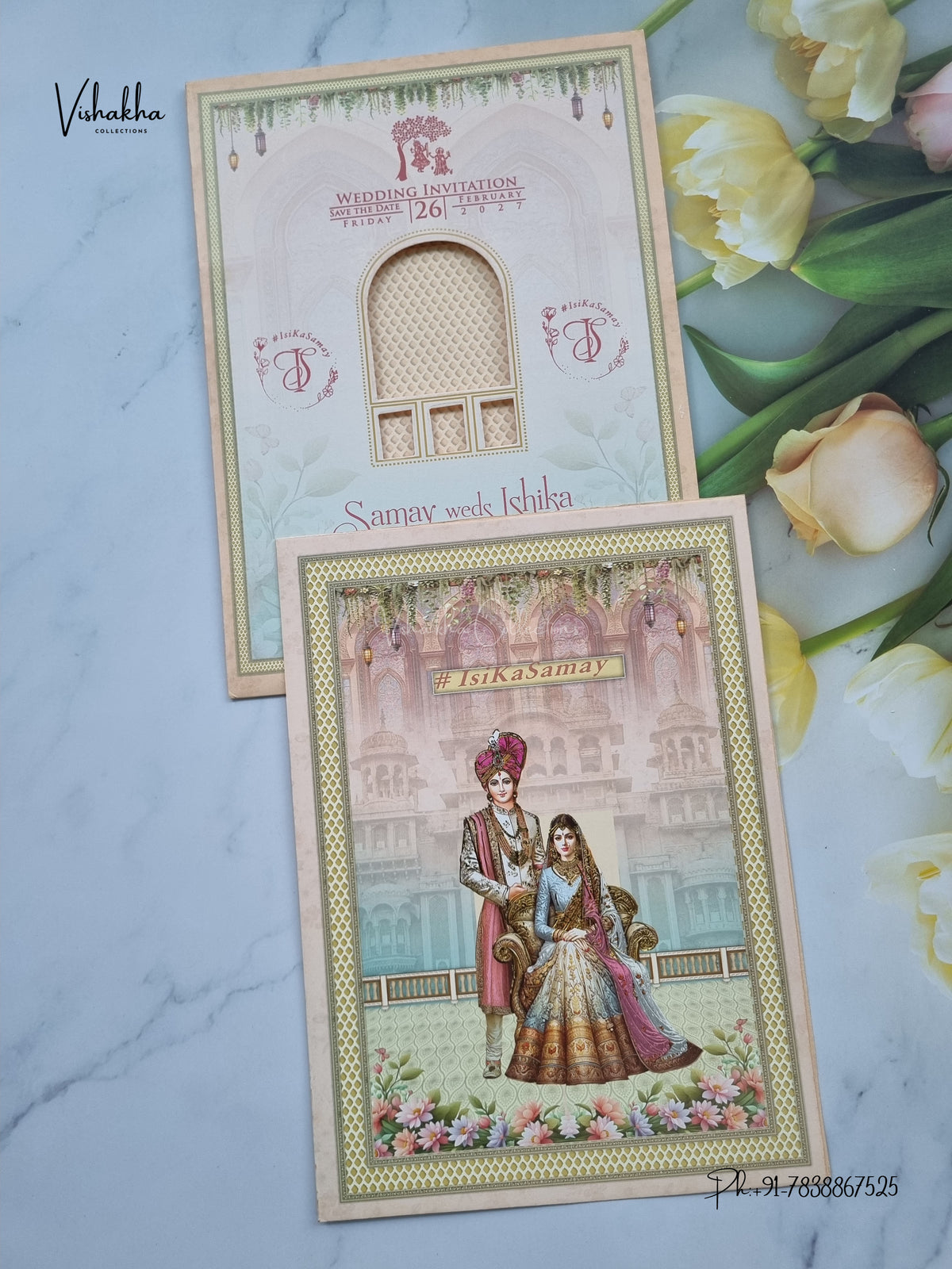 Direct Card Dulah Dulhan Hindu Sikh Jain invitation Cards ATS-9305 – image 1