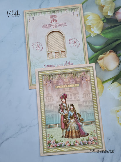 Direct Card Dulah Dulhan Hindu Sikh Jain invitation Cards ATS-9305 – image 1