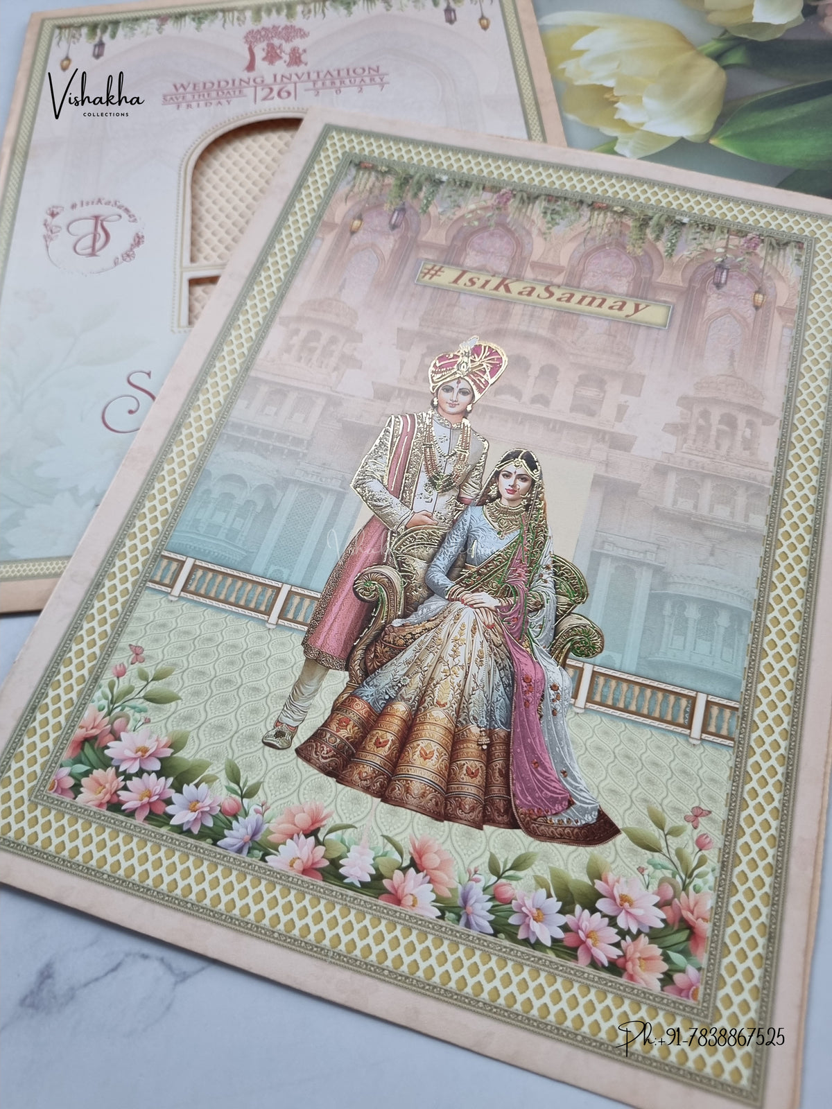 Direct Card Dulah Dulhan Hindu Sikh Jain invitation Cards ATS-9305 – image 2