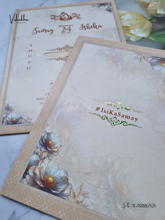 Direct Card Flower Hindu Muslim Christian Sikh Jain invitation Cards ATS-9306 – image 2