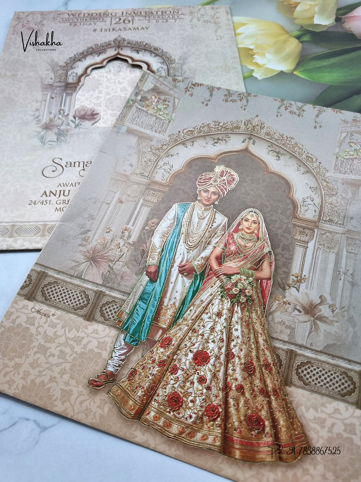 Direct Card Dulah Dulhan Hindu Sikh Jain invitation Cards ATS-9309 – image 2