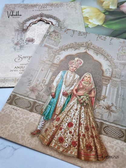 Direct Card Dulah Dulhan Hindu Sikh Jain invitation Cards ATS-9309 – image 2