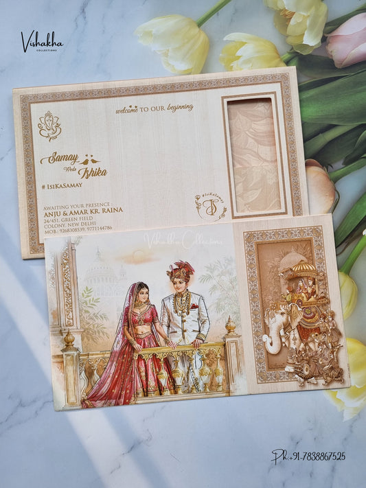 Direct Card Dulah Dulhan Barat Hindu Sikh Jain invitation Cards ATS-9312 – image 1