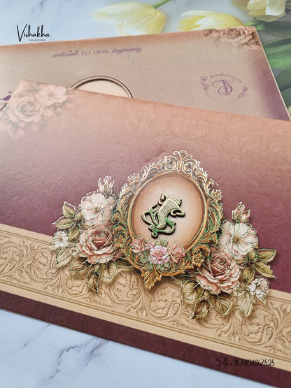 Direct Card Flower Ganesh Ji Hindu Jain invitation Cards ATS-9313 – image 2