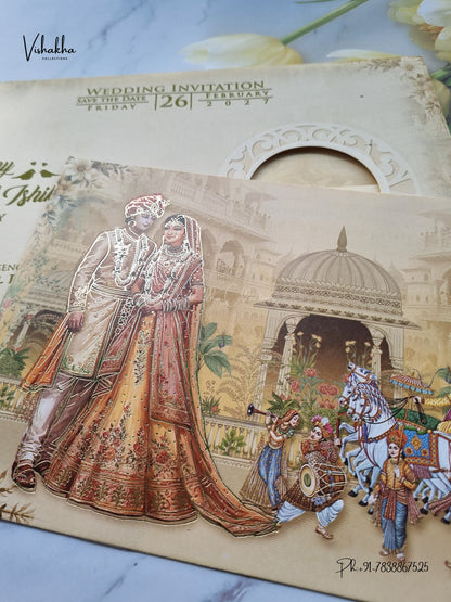 Direct Card Dulah Dulhan Barat Hindu Sikh Jain invitation Cards ATS-9314 – image 2