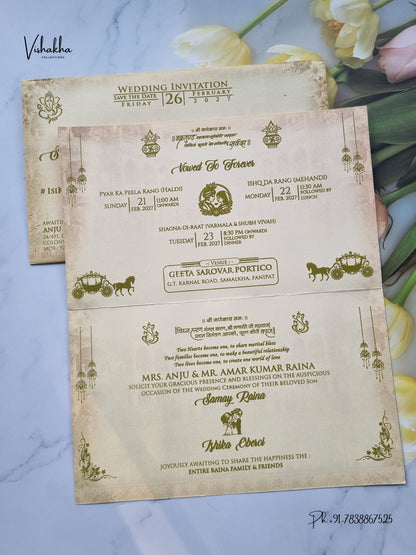 Direct Card Dulah Dulhan Barat Hindu Sikh Jain invitation Cards ATS-9314 – image 3