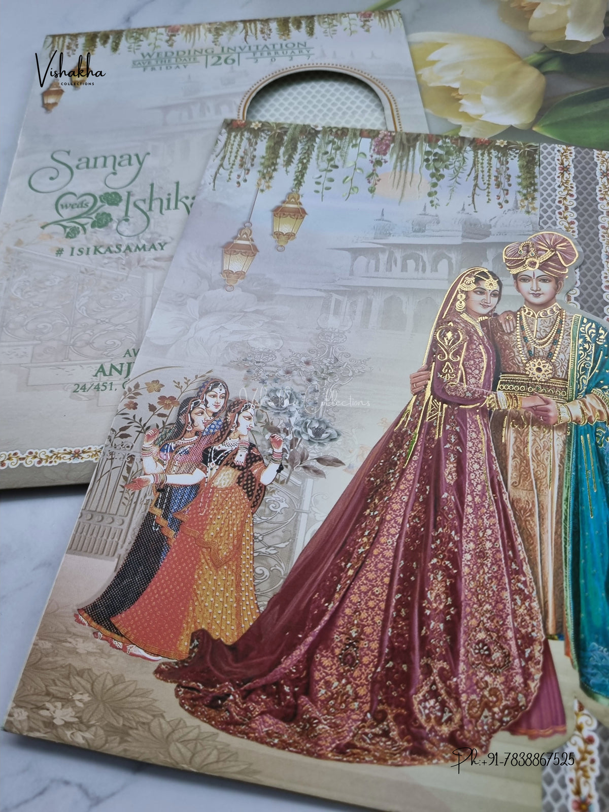 Direct Card Dulah Dulhan Hindu Sikh Jain invitation Cards ATS-9316 – image 2