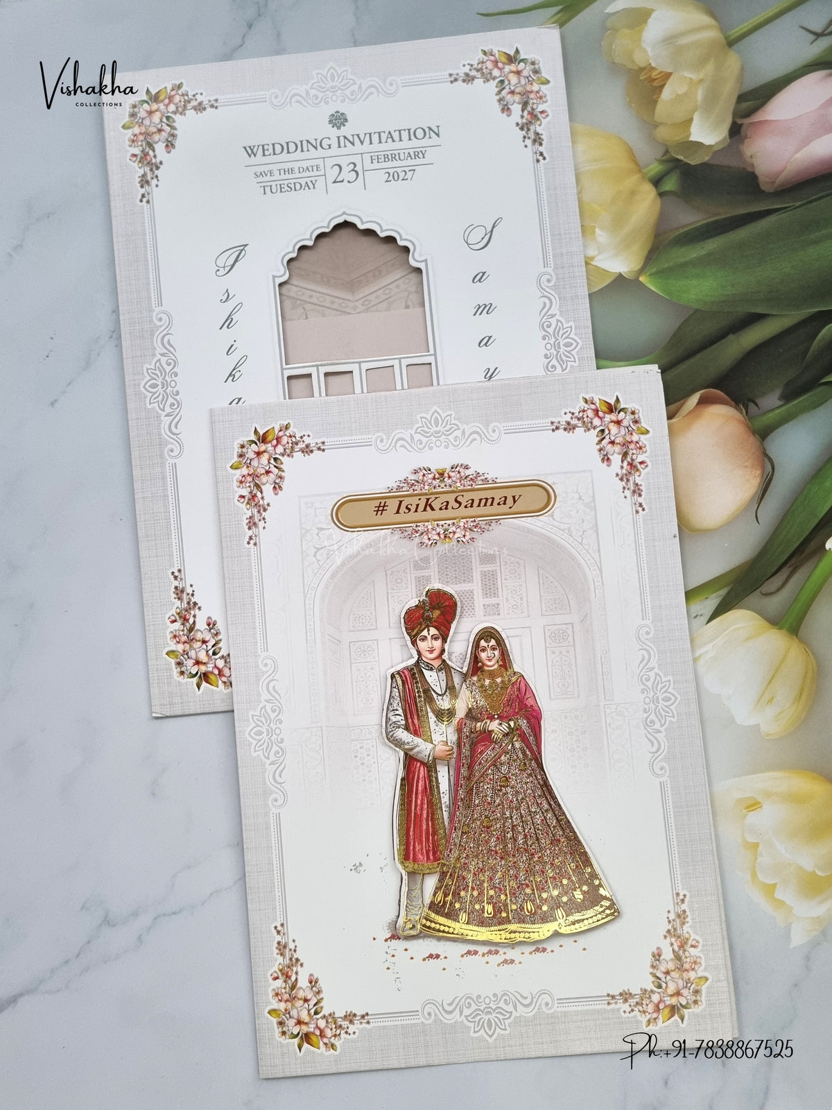 Direct Card Dulah Dulhan Hindu Sikh Jain invitation Cards ATS-9321 – image 1