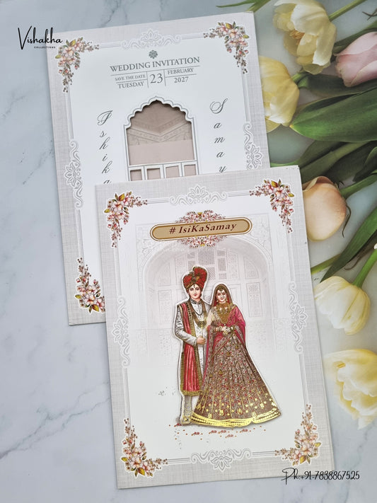 Direct Card Dulah Dulhan Hindu Sikh Jain invitation Cards ATS-9321 – image 1