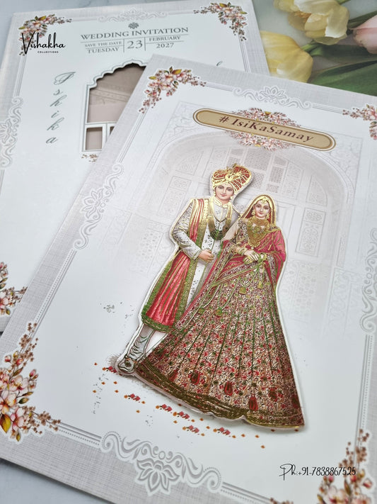 Direct Card Dulah Dulhan Hindu Sikh Jain invitation Cards ATS-9321 – image 2