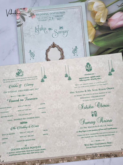 Direct Card Flower Ganesh Ji Hindu Jain invitation Cards ATS-9322 – image 3