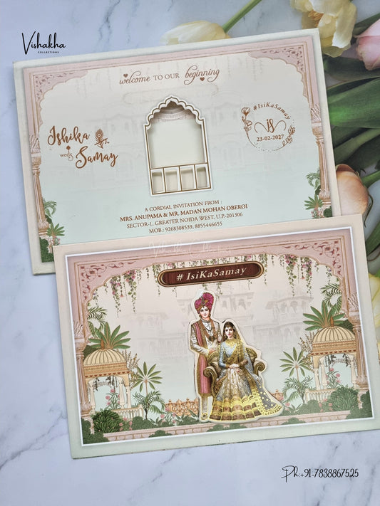 Direct Card Dulah Dulhan Hindu Sikh Jain invitation Cards ATS-9324 – image 1