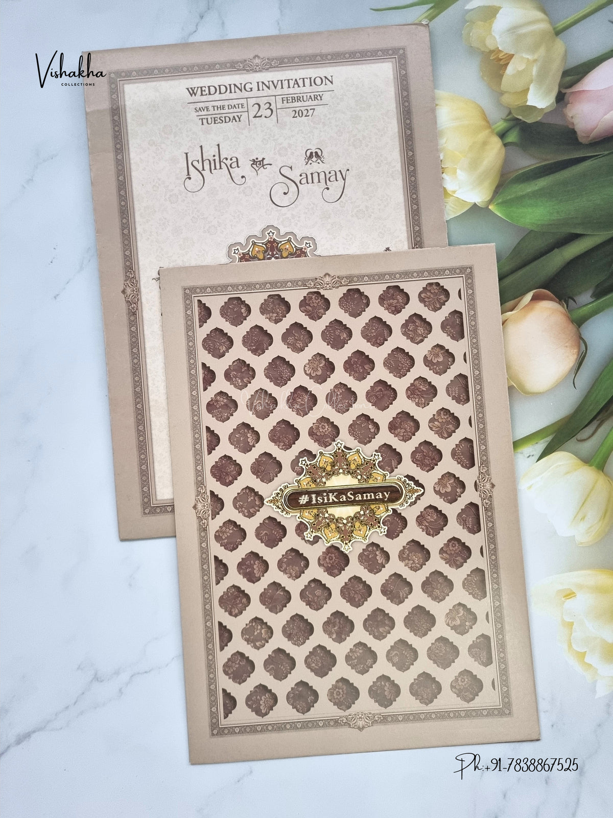 Direct Card Moroccan Hindu Muslim Christian Sikh Jain invitation Cards ATS-9328 – image 1