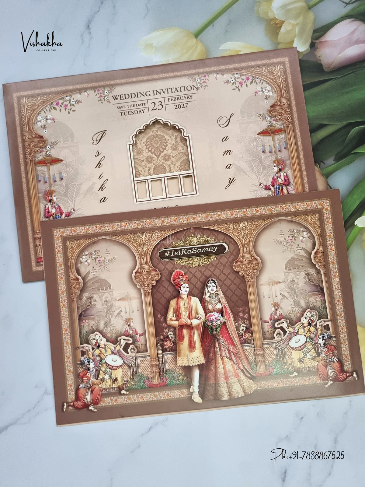 Direct Card Dulah Dulhan Hindu Sikh Jain invitation Cards ATS-9329 – image 1