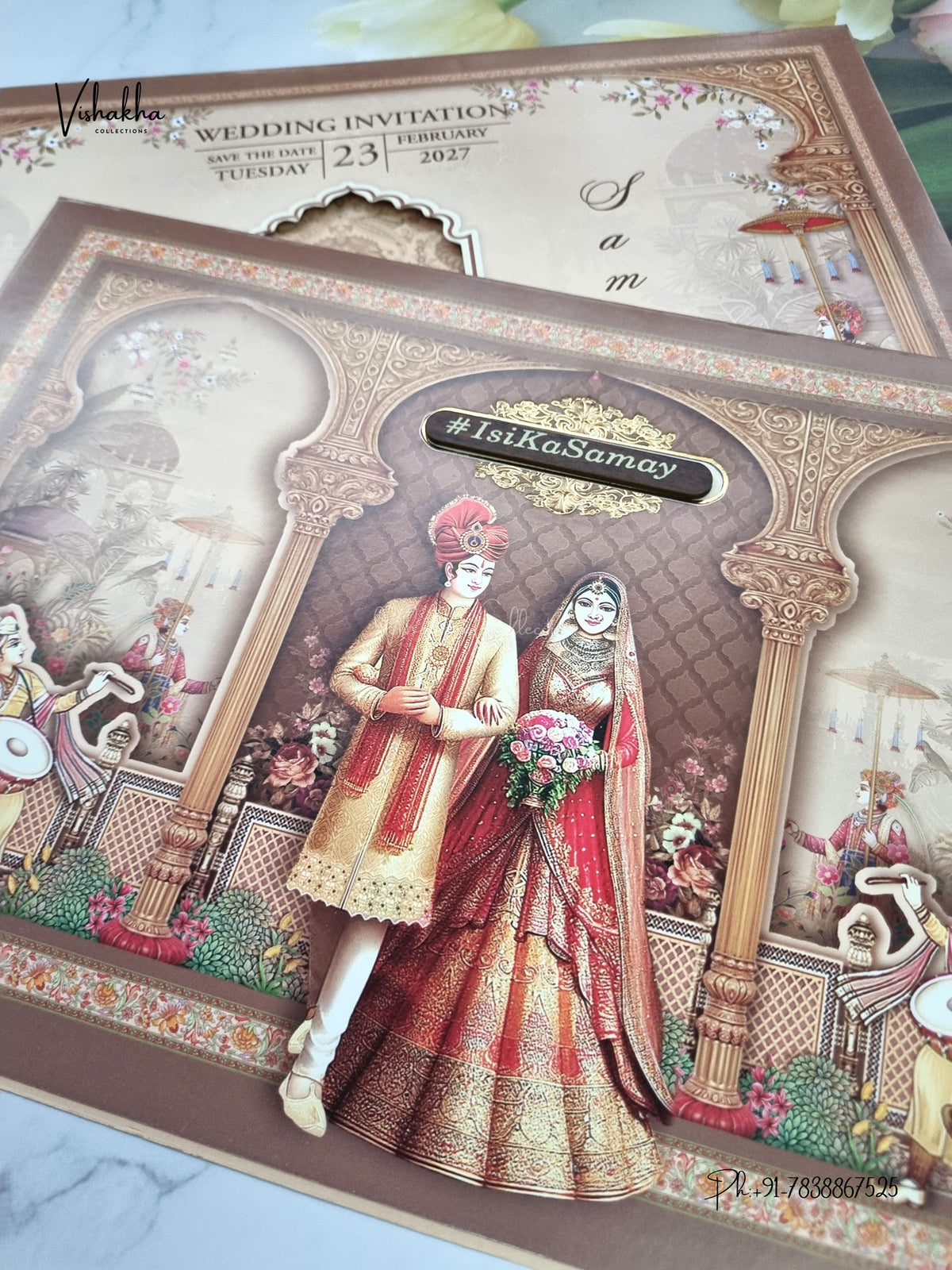 Direct Card Dulah Dulhan Hindu Sikh Jain invitation Cards ATS-9329 – image 2