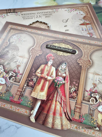 Direct Card Dulah Dulhan Hindu Sikh Jain invitation Cards ATS-9329 – image 2