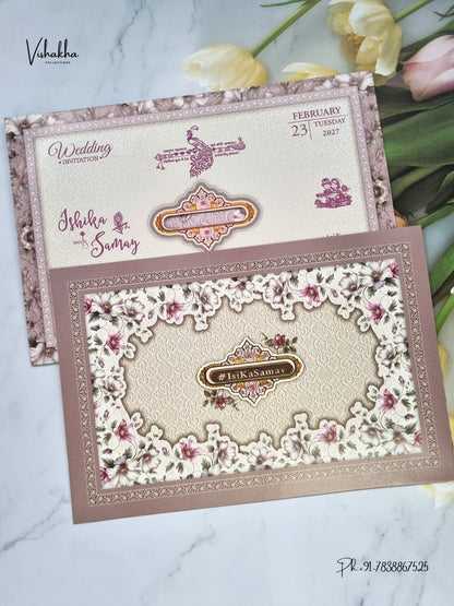 Direct Card Flower Hindu Muslim Christian Sikh Jain invitation Cards ATS-9330 – image 1