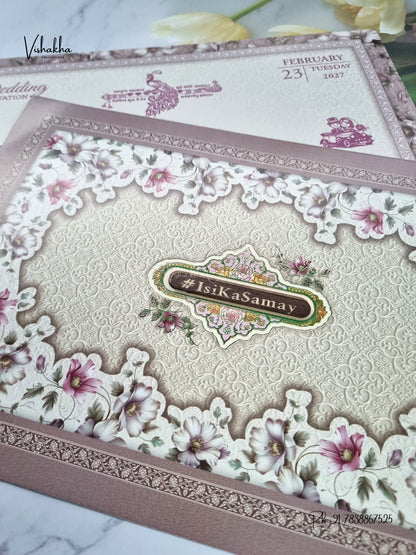 Direct Card Flower Hindu Muslim Christian Sikh Jain invitation Cards ATS-9330 – image 2