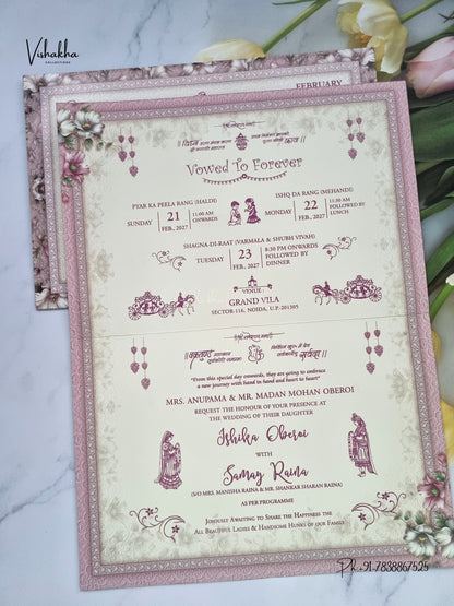 Direct Card Flower Hindu Muslim Christian Sikh Jain invitation Cards ATS-9330 – image 3