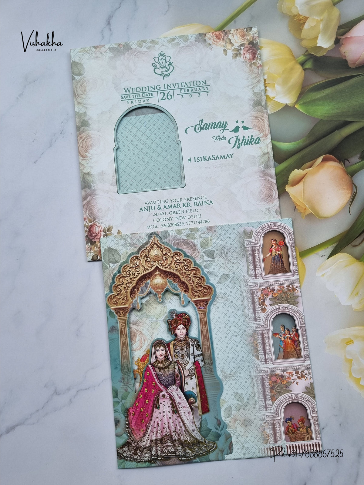 Direct Card Dulah Dulhan Hindu Sikh Jain invitation Cards ATS-9334 – image 1