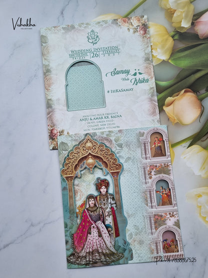 Direct Card Dulah Dulhan Hindu Sikh Jain invitation Cards ATS-9334 – image 1