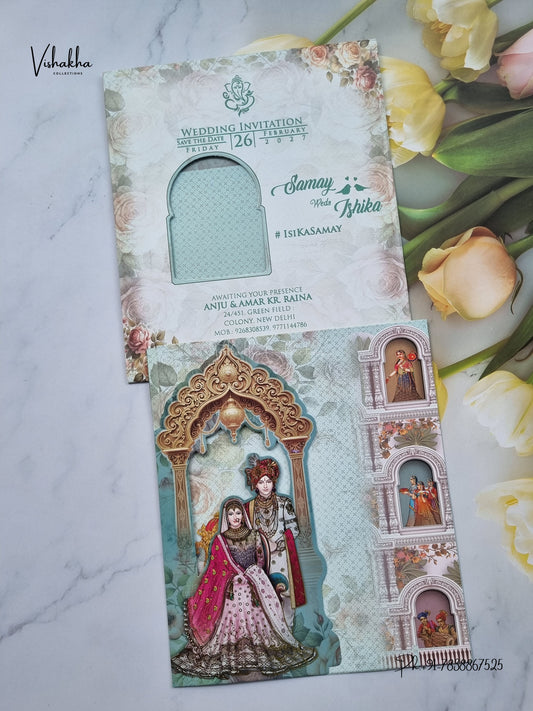 Direct Card Dulah Dulhan Hindu Sikh Jain invitation Cards ATS-9334 – image 1