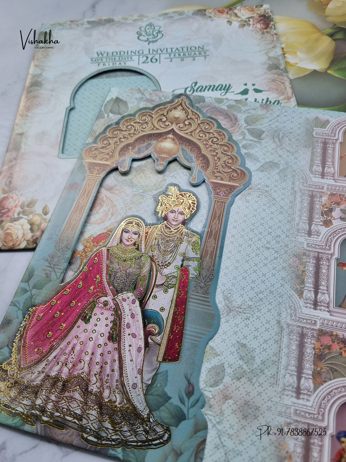 Direct Card Dulah Dulhan Hindu Sikh Jain invitation Cards ATS-9334 – image 2