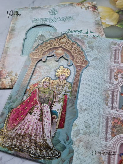 Direct Card Dulah Dulhan Hindu Sikh Jain invitation Cards ATS-9334 – image 2