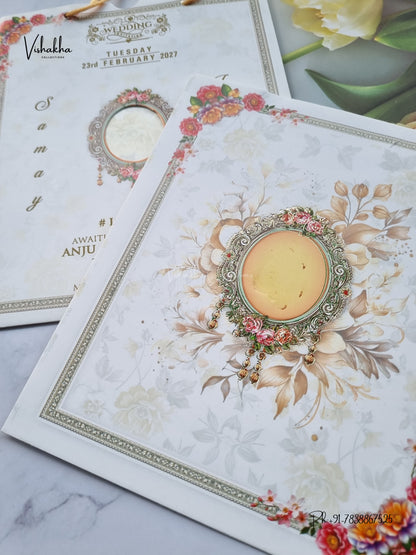 Direct Card Flower Hindu Muslim Christian Sikh Jain invitation Cards ATS-9338 – image 2