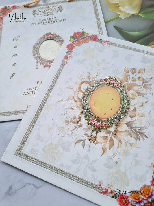 Direct Card Flower Hindu Muslim Christian Sikh Jain invitation Cards ATS-9338 – image 2