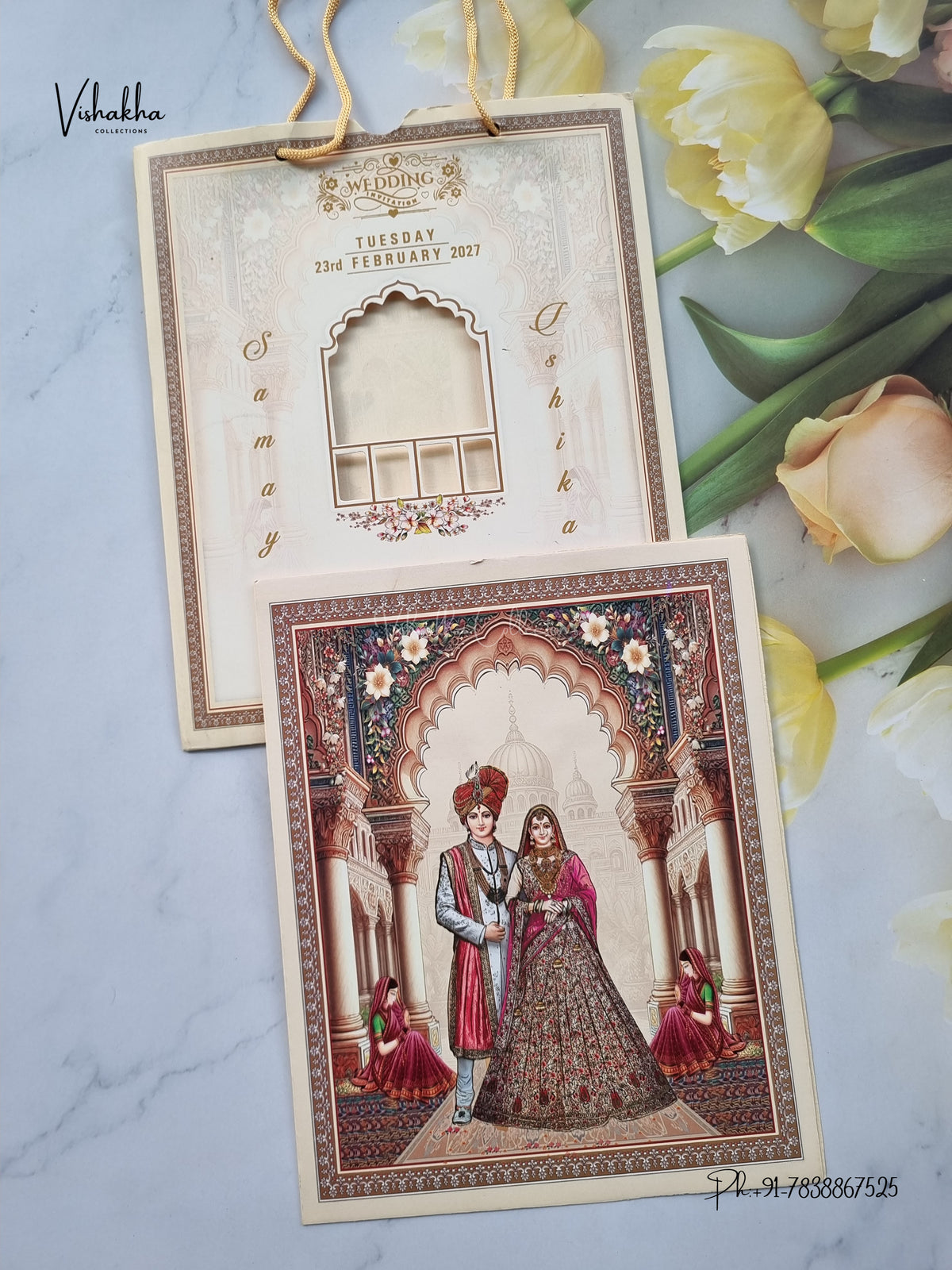 Carry Bag Dulah Dulhan Hindu Sikh Jain invitation Cards ATS-9339 – image 1