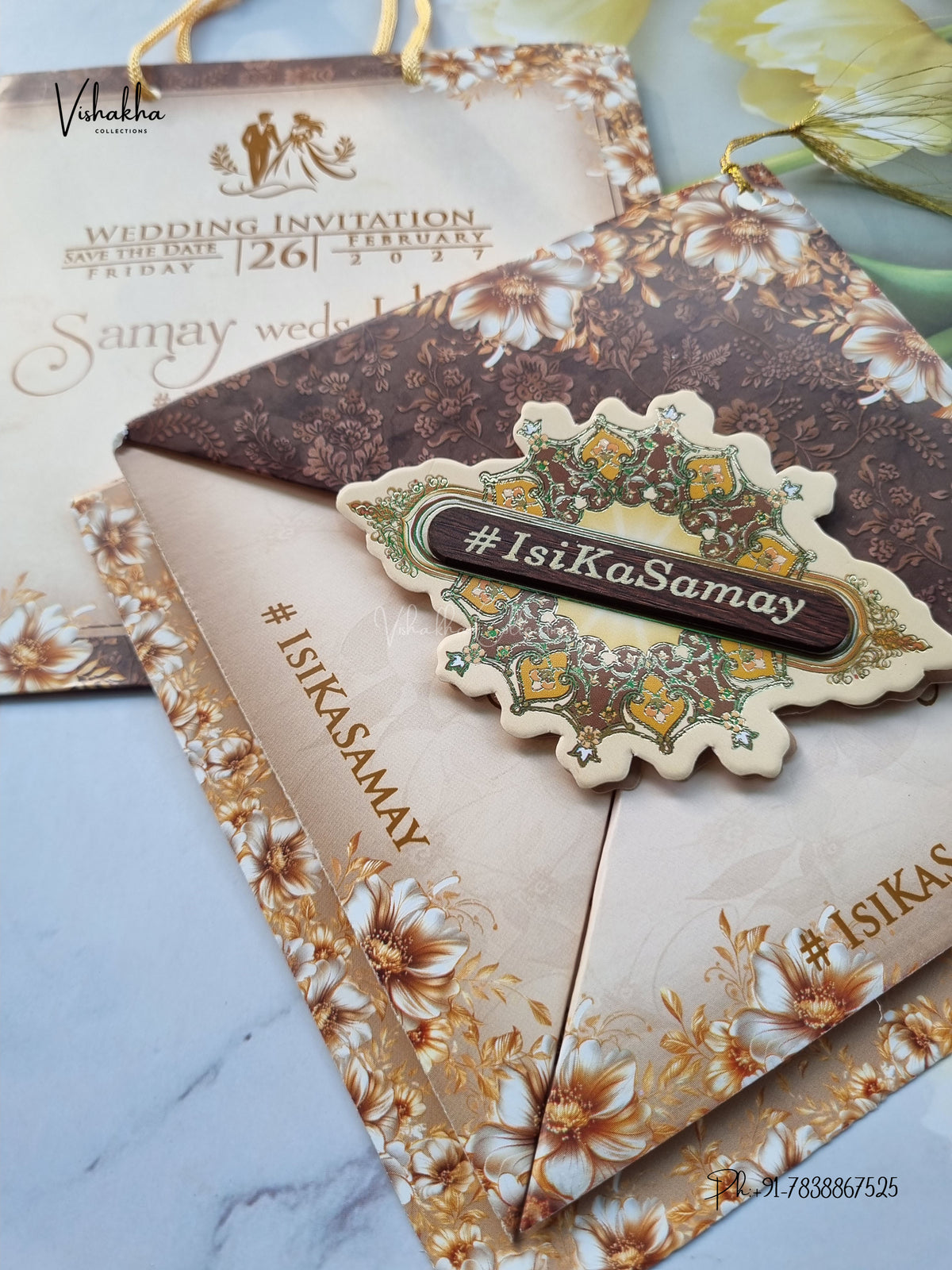 Three Fold Kite Hindu Muslim Christian Sikh Jain invitation Cards ATS-9341 – image 2