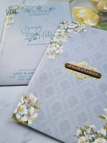 Flower Hindu Muslim Christian Sikh Jain invitation Cards ATS-9353 – image 2