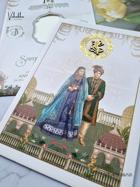 Dulah Dulhan Ganesh Ji Hindu Jain invitation Cards ATS-9355 – image 2