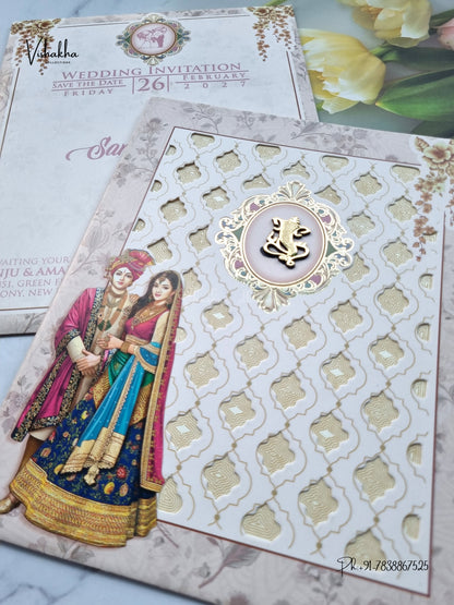 Dulah Dulhan Ganesh Ji Hindu Jain invitation Cards ATS-9357 – image 2