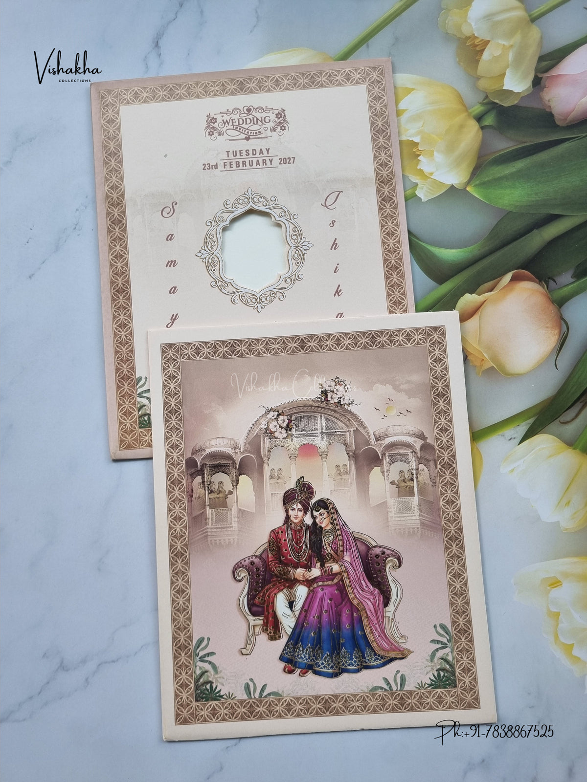 Dulah Dulhan Hindu Sikh Jain invitation Cards ATS-9359 – image 1