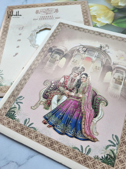 Dulah Dulhan Hindu Sikh Jain invitation Cards ATS-9359 – image 2