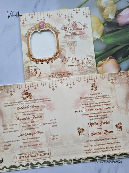 Dulah Dulhan Ganesh Ji Hindu Jain invitation Cards ATS-9362 – image 3