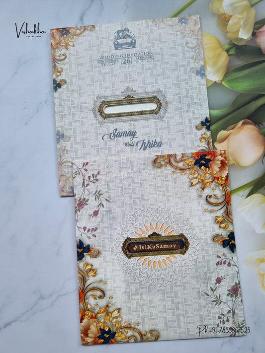 Rangoli Hindu Muslim Christian Sikh Jain invitation Cards ATS-9363 – image 1