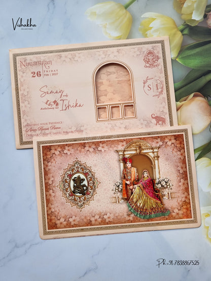 Dulah Dulhan Ganesh Ji Hindu Jain invitation Cards ATS-9367 – image 1