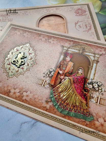 Dulah Dulhan Ganesh Ji Hindu Jain invitation Cards ATS-9367 – image 2