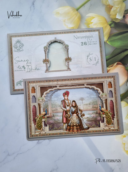 Dulah Dulhan Hindu Sikh Jain invitation Cards ATS-9368 – image 1