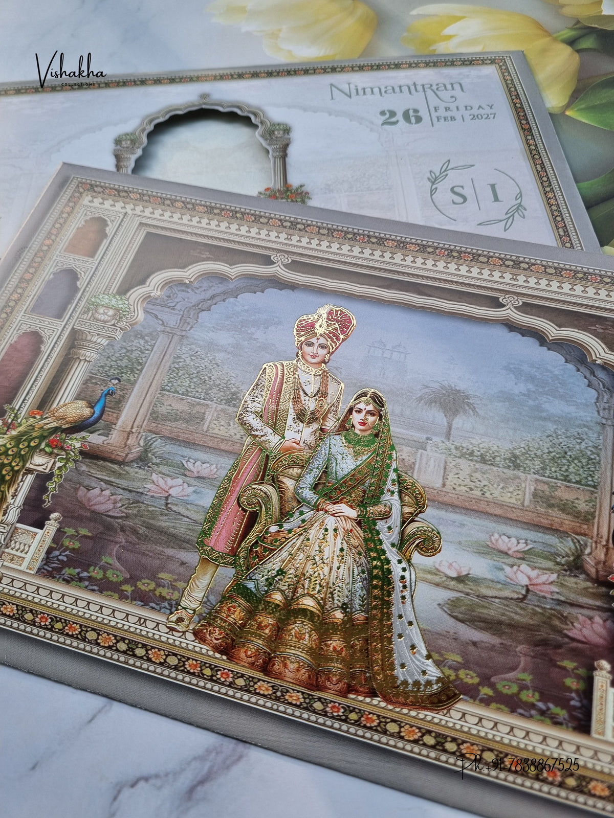 Dulah Dulhan Hindu Sikh Jain invitation Cards ATS-9368 – image 2