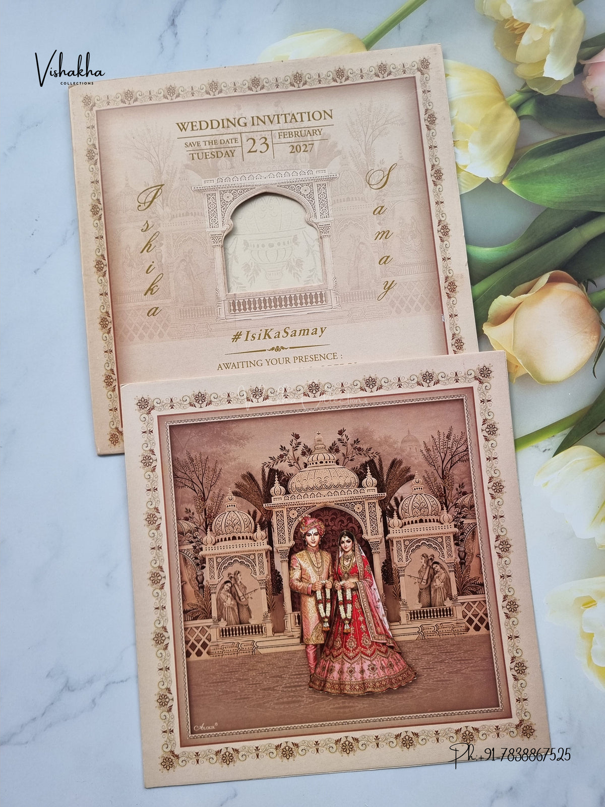 Direct Card Dulah Dulhan Hindu Sikh Jain invitation Cards ATS-9374 – image 1