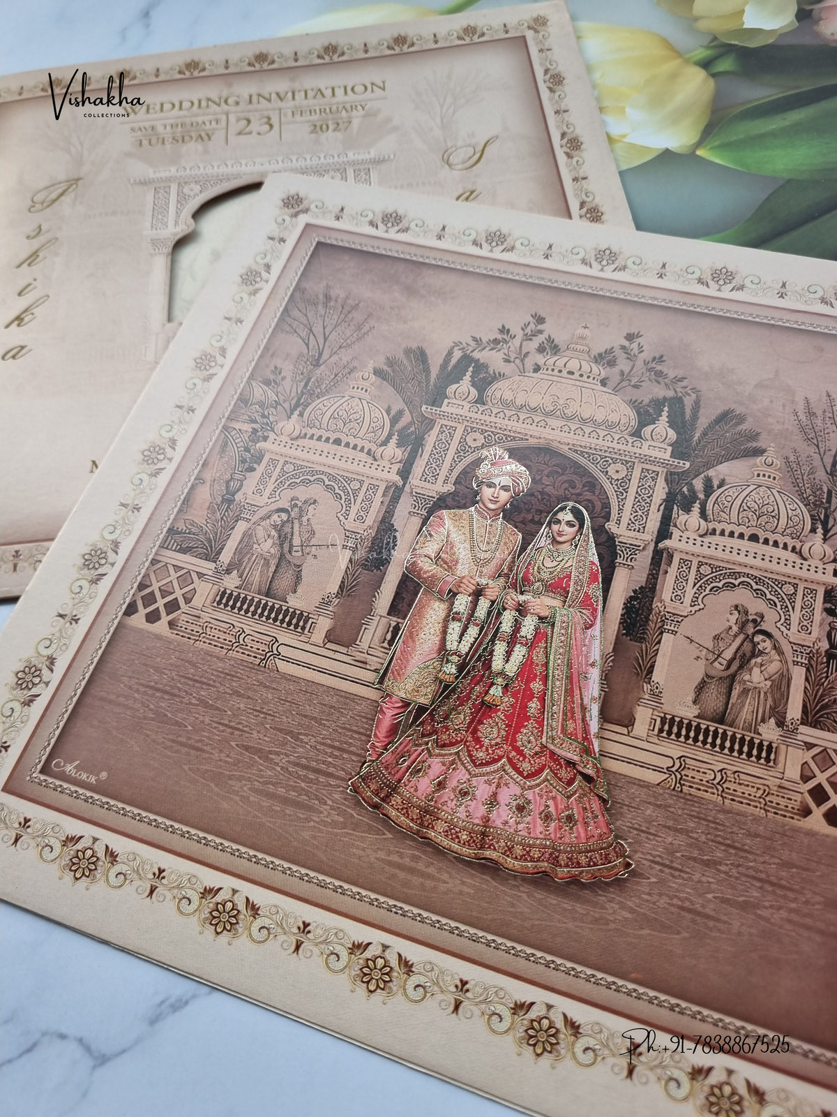 Direct Card Dulah Dulhan Hindu Sikh Jain invitation Cards ATS-9374 – image 2