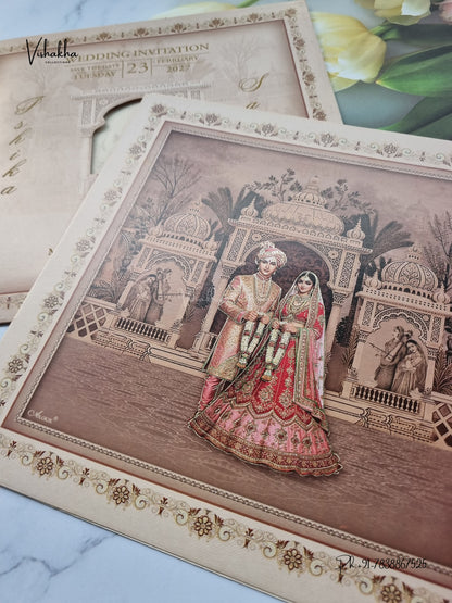 Direct Card Dulah Dulhan Hindu Sikh Jain invitation Cards ATS-9374 – image 2