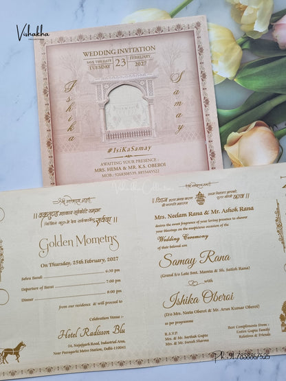 Direct Card Dulah Dulhan Hindu Sikh Jain invitation Cards ATS-9374 – image 3