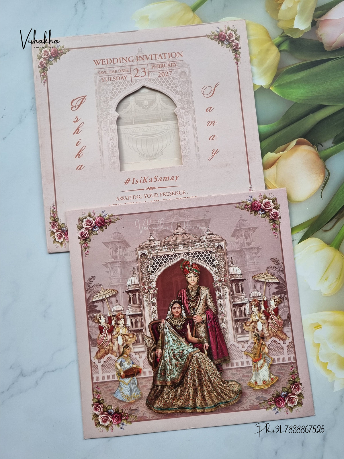 Direct Card Dulah Dulhan Hindu Sikh Jain invitation Cards ATS-9375 – image 1