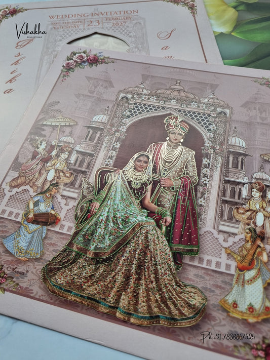 Direct Card Dulah Dulhan Hindu Sikh Jain invitation Cards ATS-9375 – image 2
