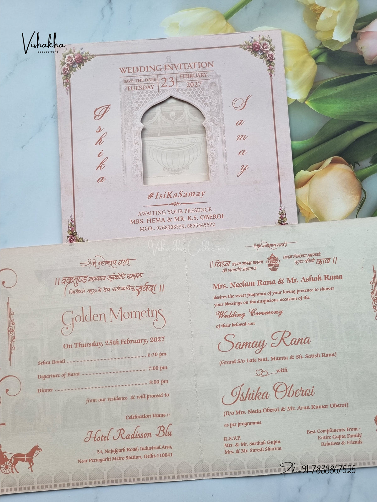 Direct Card Dulah Dulhan Hindu Sikh Jain invitation Cards ATS-9375 – image 3